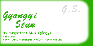 gyongyi stum business card